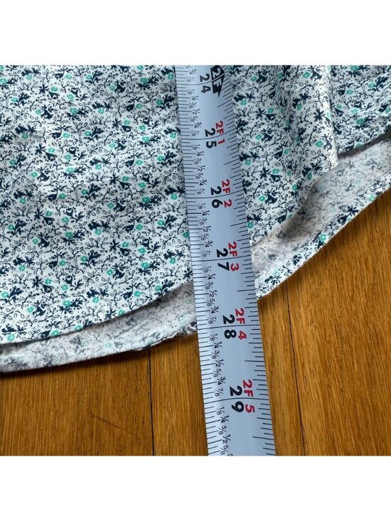 J. Crew Size L Floral Long Sleeve Button Down Classic Shirt Blue Preppy - Picture 8 of 12